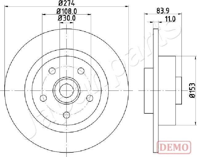 Japanparts DP-0704C - Тормозной диск avtokuzovplus.com.ua