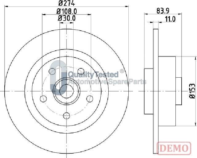 Japanparts DP0704JM - Тормозной диск autodnr.net