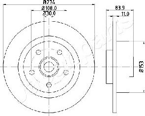 Japanparts DP-0704 - Тормозной диск avtokuzovplus.com.ua