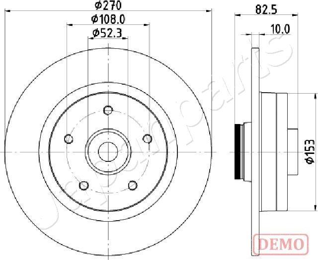 Japanparts DP-0710C - Гальмівний диск autocars.com.ua