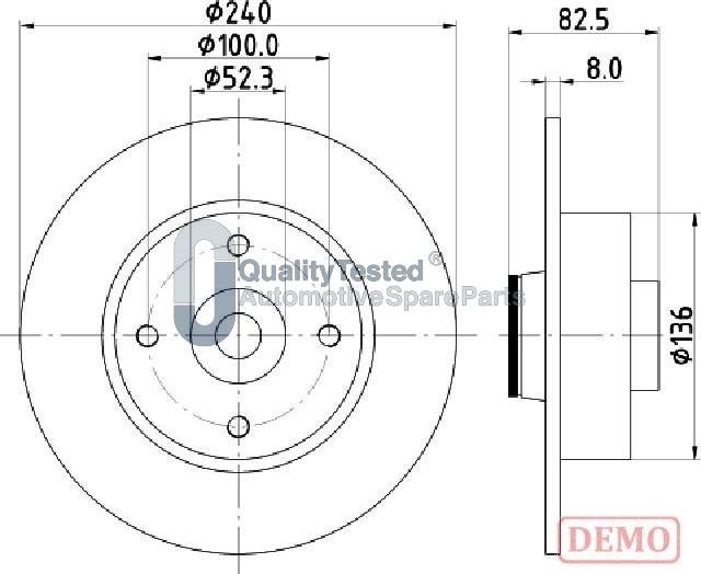 Japanparts DP0712JM - Тормозной диск autodnr.net