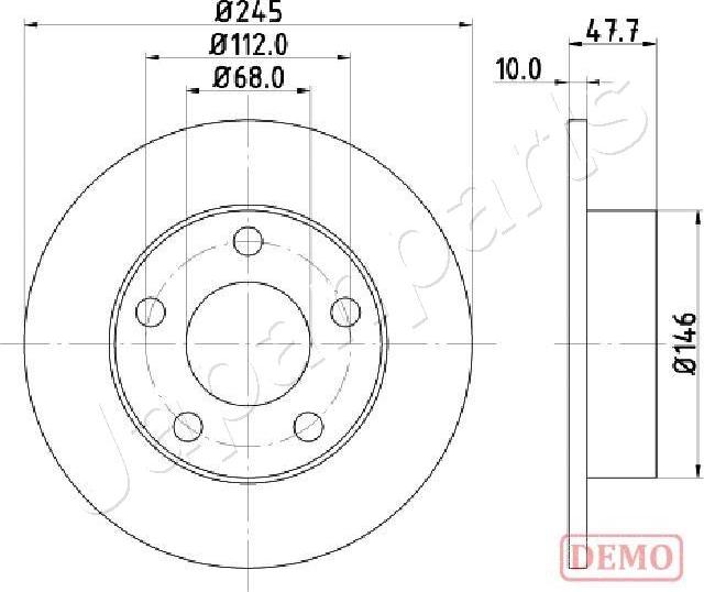 Japanparts DP-0905C - Тормозной диск avtokuzovplus.com.ua