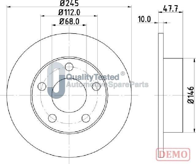 Japanparts DP0905JM - Тормозной диск autodnr.net