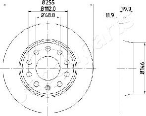 Japanparts DP-0907 - Гальмівний диск autocars.com.ua