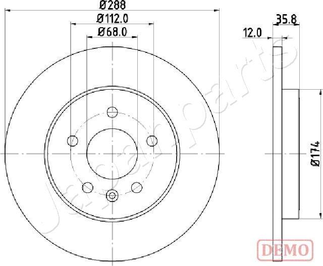 Japanparts DP-0908C - Гальмівний диск autocars.com.ua