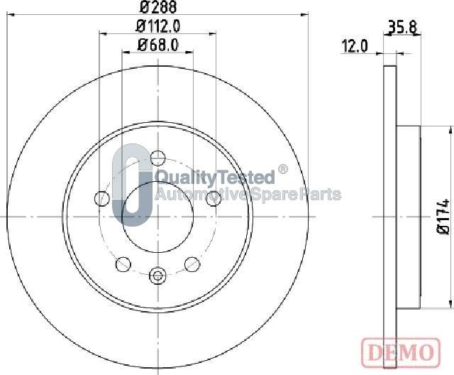 Japanparts DP0908JM - Тормозной диск autodnr.net