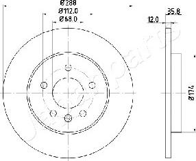 Japanparts DP-0908 - Гальмівний диск autocars.com.ua