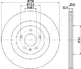 Japanparts DP-0911 - Гальмівний диск autocars.com.ua