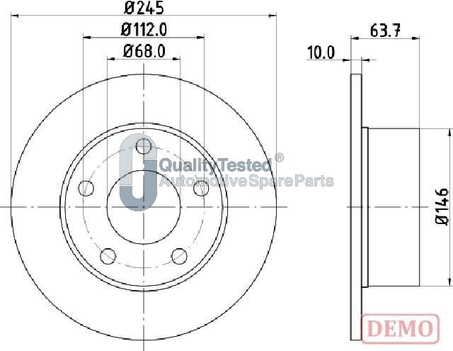 Japanparts DP0912JM - Тормозной диск autodnr.net