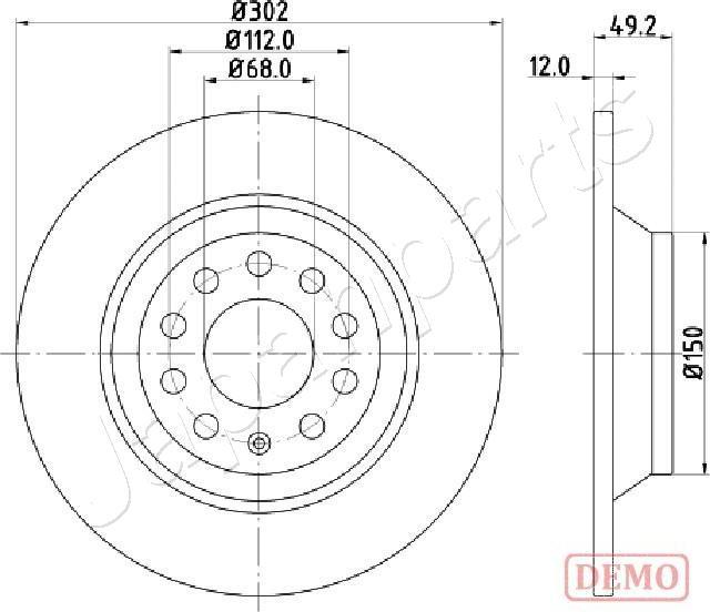 Japanparts DP-0915C - Гальмівний диск autocars.com.ua