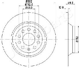 Japanparts DP-0915 - Гальмівний диск autocars.com.ua