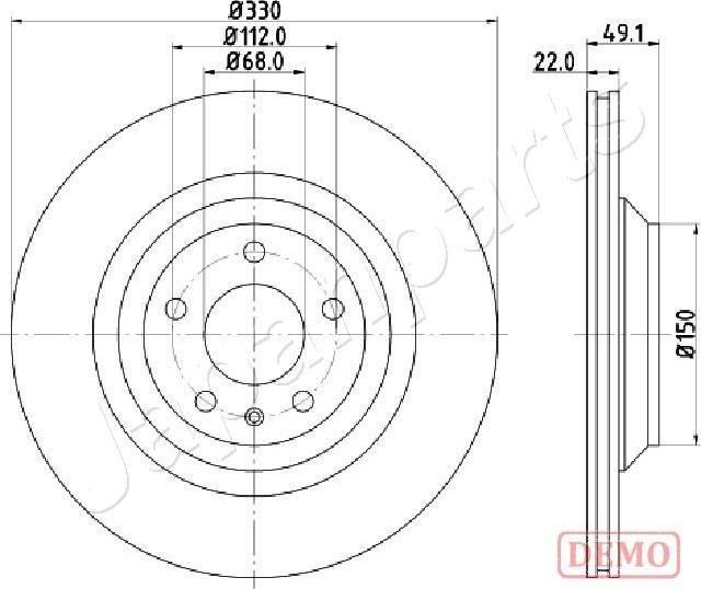 Japanparts DP-0916C - Гальмівний диск autocars.com.ua