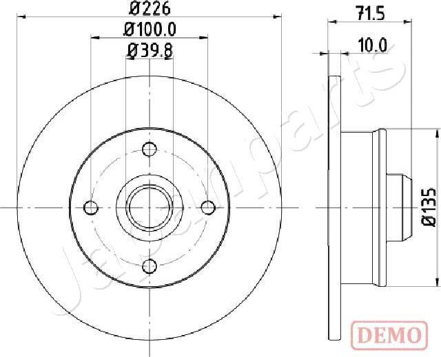 Japanparts DP-0922C - Гальмівний диск autocars.com.ua