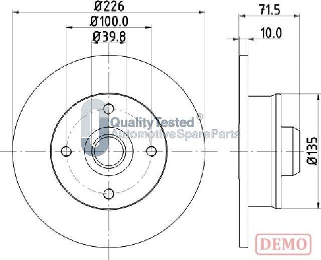 Japanparts DP0922JM - Тормозной диск autodnr.net