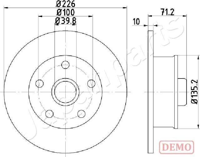 Japanparts DP-0923C - Гальмівний диск autocars.com.ua