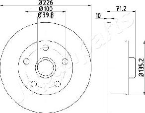 Japanparts DP-0923 - Гальмівний диск autocars.com.ua