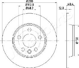 Japanparts DP-0926 - Гальмівний диск autocars.com.ua