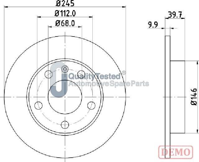 Japanparts DP0929JM - Тормозной диск autodnr.net