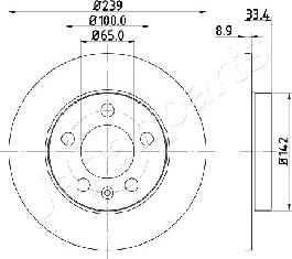 Japanparts DP-0933 - Тормозной диск avtokuzovplus.com.ua