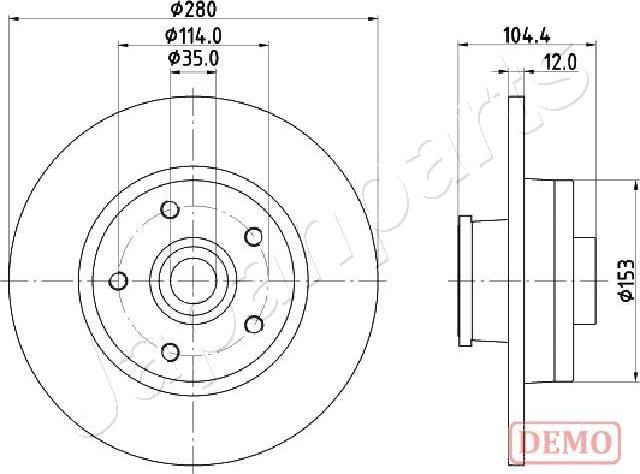 Japanparts DP-132C - Тормозной диск avtokuzovplus.com.ua