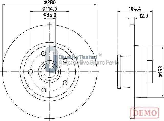 Japanparts DP132JM - Тормозной диск avtokuzovplus.com.ua