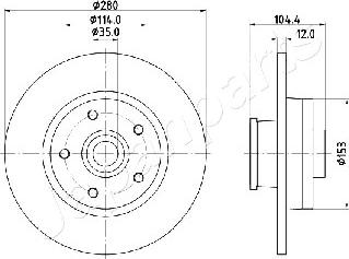 Japanparts DP-132 - Гальмівний диск autocars.com.ua