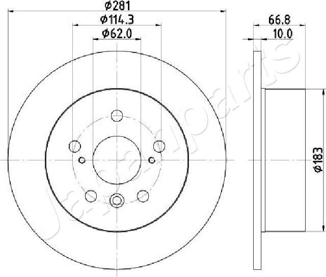 Japanparts DP-256C - Гальмівний диск autocars.com.ua