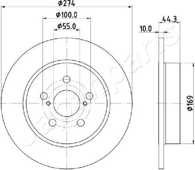 Japanparts DP-271C - Тормозной диск autodnr.net