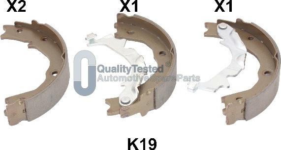 Japanparts GFK19JM - Комплект тормозов, ручник, парковка avtokuzovplus.com.ua