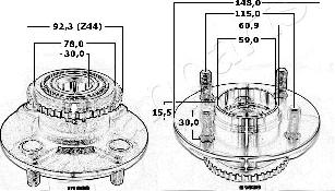 Japanparts KK-21039 - Ступица колеса, поворотный кулак autodnr.net