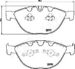 Japanparts PA-0122AF - Тормозные колодки, дисковые, комплект avtokuzovplus.com.ua