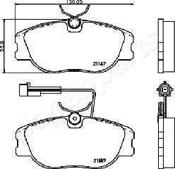 Japanparts PA-0202AF - Тормозные колодки, дисковые, комплект avtokuzovplus.com.ua