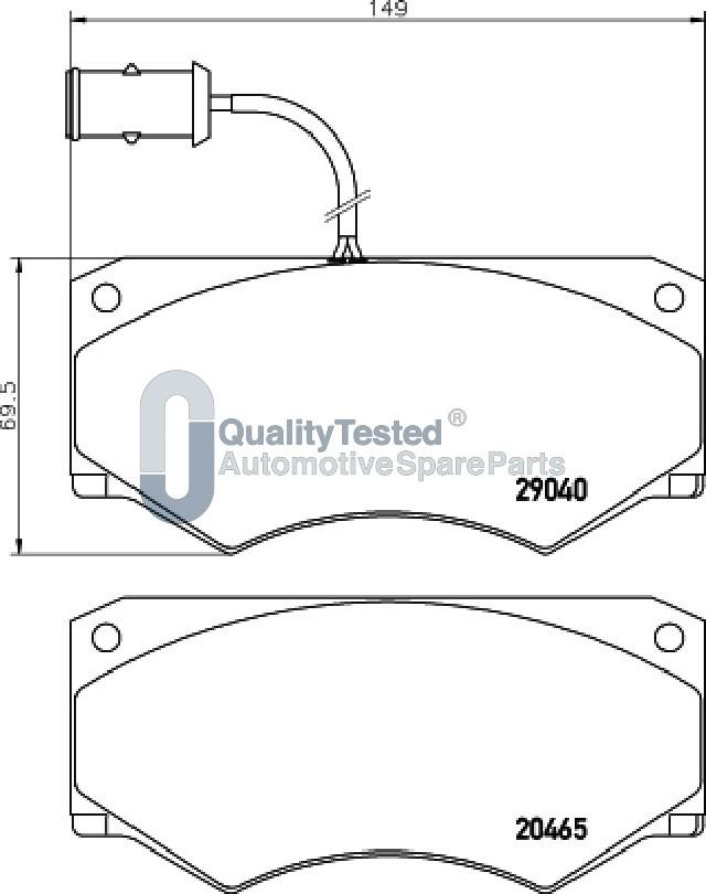 Japanparts PA0231JM - Тормозные колодки, дисковые, комплект avtokuzovplus.com.ua