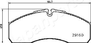 Japanparts PA-0233AF - Гальмівні колодки, дискові гальма autocars.com.ua