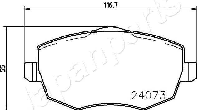 Japanparts PA-0241AF - Гальмівні колодки, дискові гальма autocars.com.ua