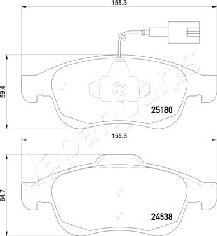 Japanparts PA-0243AF - Тормозные колодки, дисковые, комплект autodnr.net