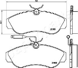 Japanparts PA-0246AF - Тормозные колодки, дисковые, комплект avtokuzovplus.com.ua