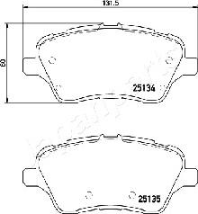 Japanparts PA-0301AF - Гальмівні колодки, дискові гальма autocars.com.ua