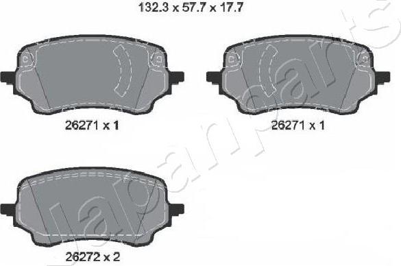 Japanparts PA-0308AF - Тормозные колодки, дисковые, комплект avtokuzovplus.com.ua