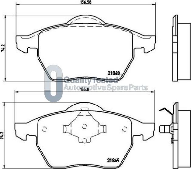 Japanparts PA0312JM - Гальмівні колодки, дискові гальма autocars.com.ua