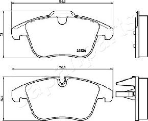 Japanparts PA-0340AF - Тормозные колодки, дисковые, комплект avtokuzovplus.com.ua