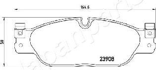 Japanparts PA-0345AF - Гальмівні колодки, дискові гальма autocars.com.ua