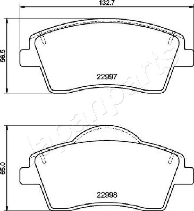 Japanparts PA-0355AF - Гальмівні колодки, дискові гальма autocars.com.ua