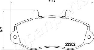 Japanparts PA-0408AF - Гальмівні колодки, дискові гальма autocars.com.ua