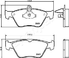 Japanparts PA-0410AF - Тормозные колодки, дисковые, комплект autodnr.net