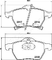 Japanparts PA-0412AF - Гальмівні колодки, дискові гальма autocars.com.ua