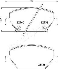 Japanparts PA-0418AF - Гальмівні колодки, дискові гальма autocars.com.ua