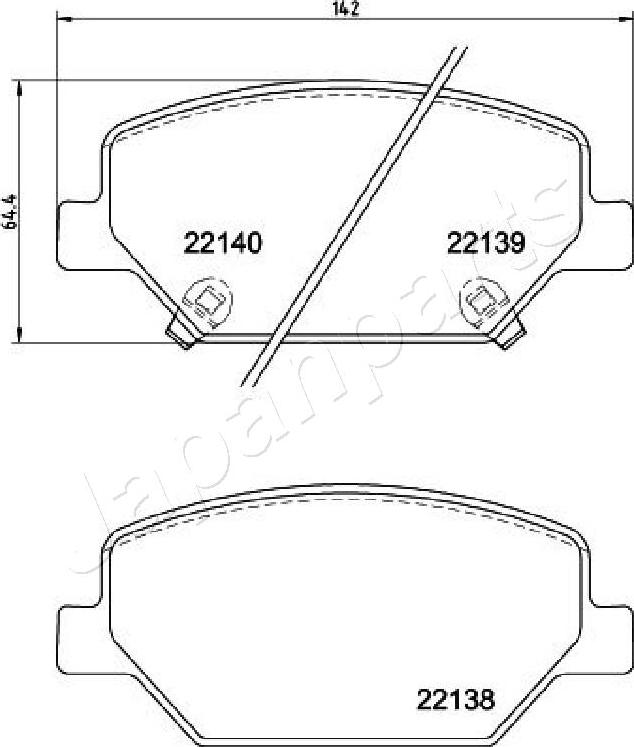 Japanparts PA-0418AF - Гальмівні колодки, дискові гальма autocars.com.ua