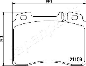 Japanparts PA-0505AF - Тормозные колодки, дисковые, комплект avtokuzovplus.com.ua