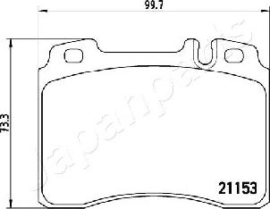 Japanparts PA-0506AF - Тормозные колодки, дисковые, комплект avtokuzovplus.com.ua